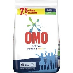 Omo matık 7,5 kg actıve beyazlar-renkliler