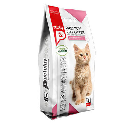 Petclay kedı kumu bebek pudra kokulu 5lt - 1
