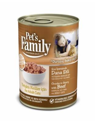 Pets famıly 400 gr konserve kedi dana etli - 1