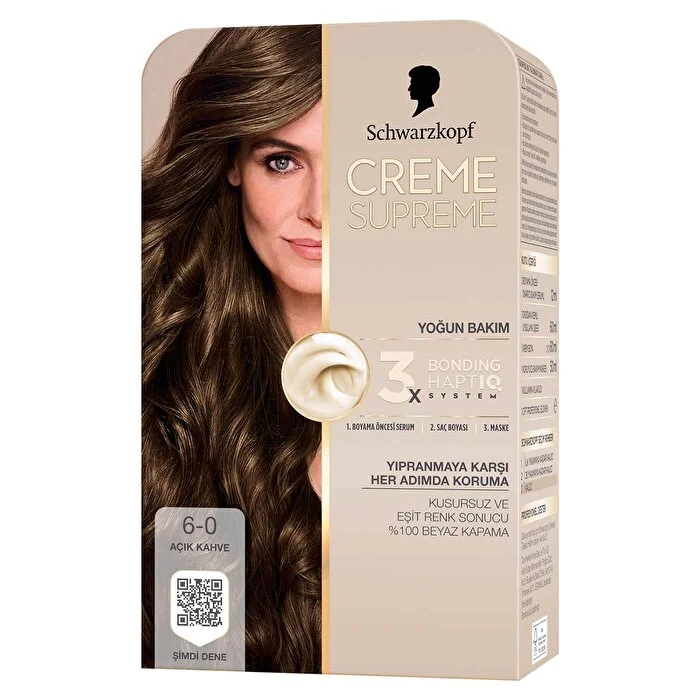 Schwarzkopf creme supreme 6-0 açık kahve