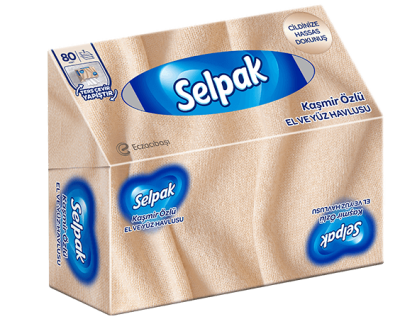 Selpak kutu el yüz havlusu 80 li kaşmir - 1