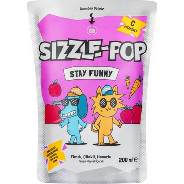 SIZZLE POP - Sızzle pop elma-cılek-havuc 200ml